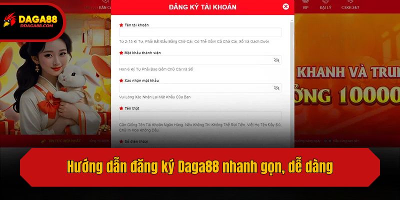 Hướng dẫn đăng ký Daga88 nhanh gọn, dễ dàng
